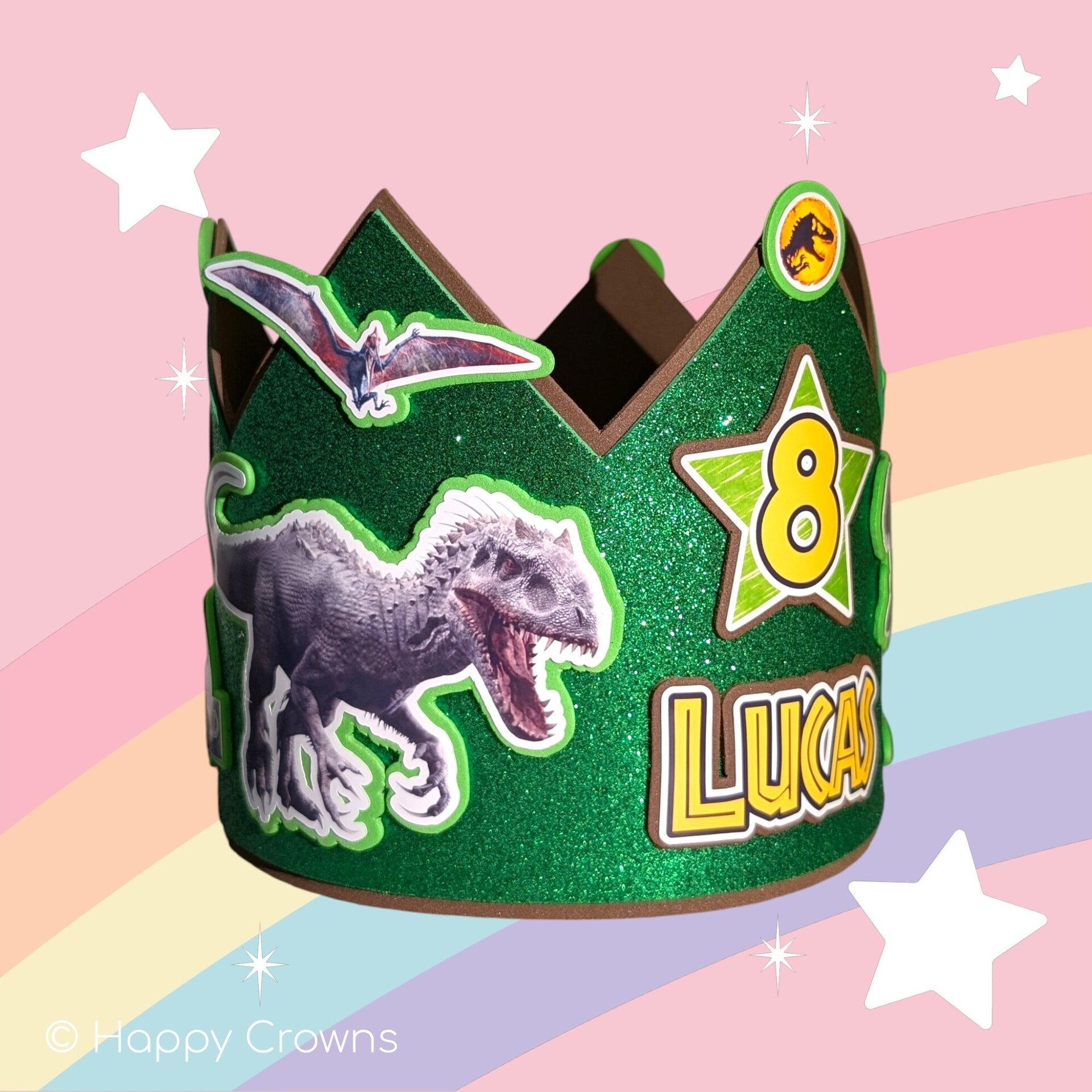 Corona de cumpleaños Jurassic World personalizada - 2