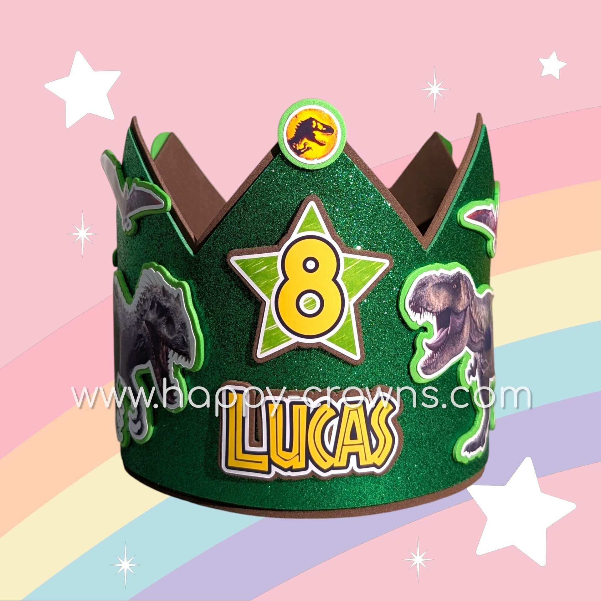 Corona de cumpleaños Jurassic World personalizada - 2