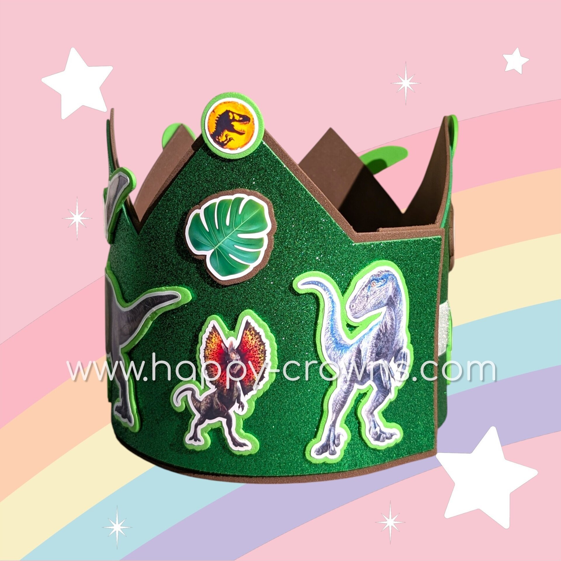 Corona de cumpleaños Jurassic World personalizada - 4