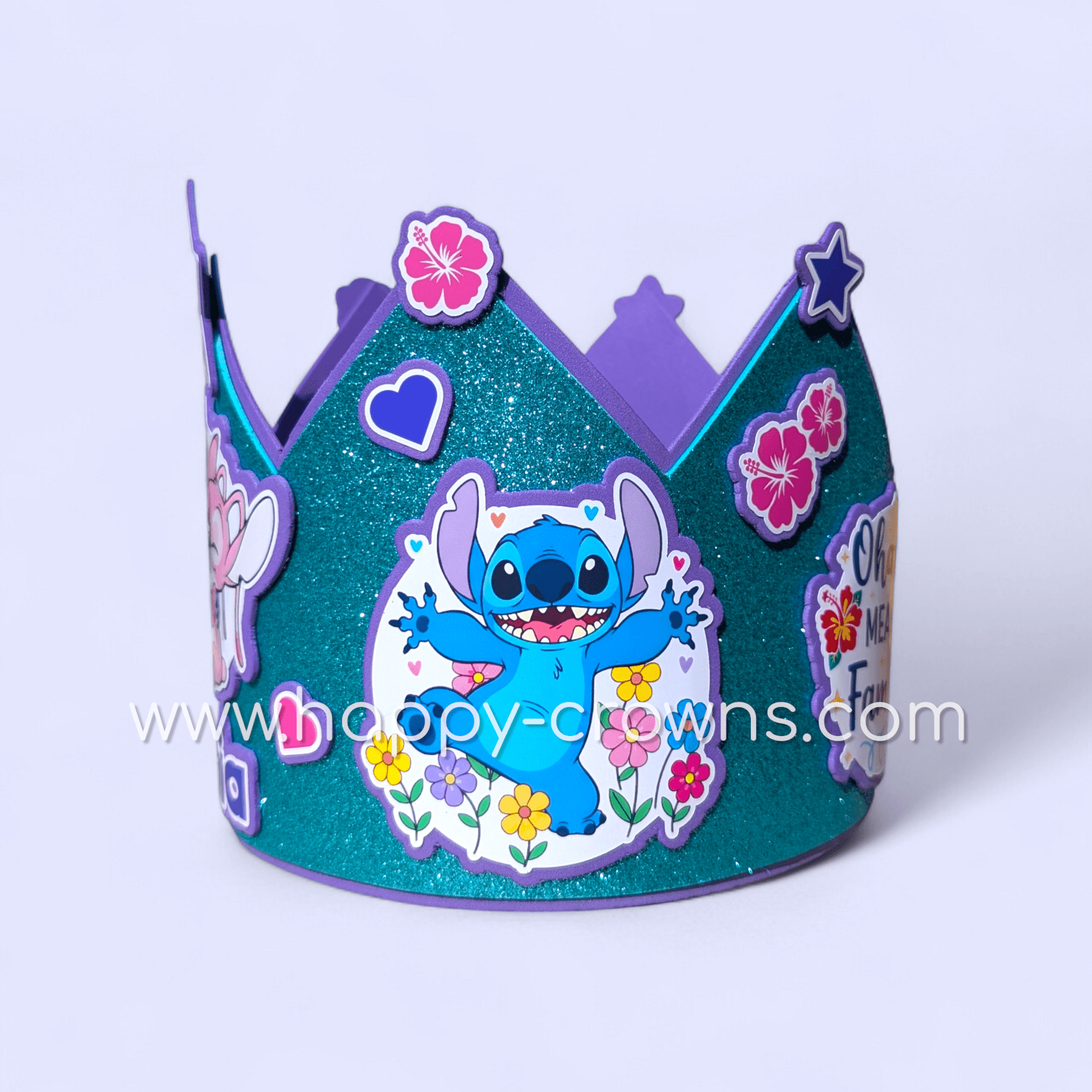 Corona de cumpleaños Stitch y Angel personalizada - 2