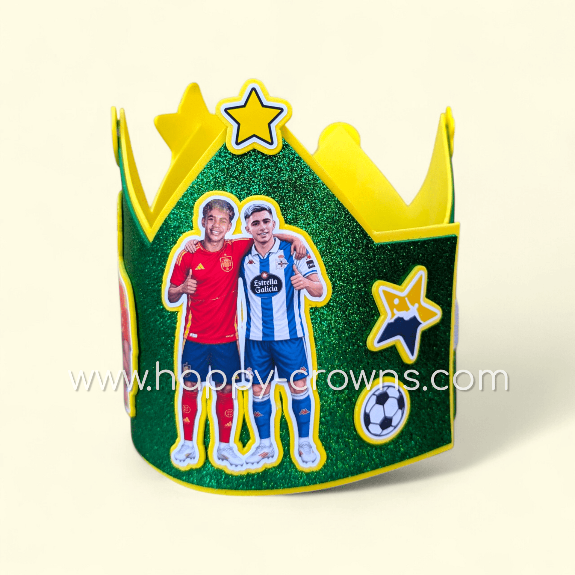 Corona de cumpleaños Fútbol personalizada - 4
