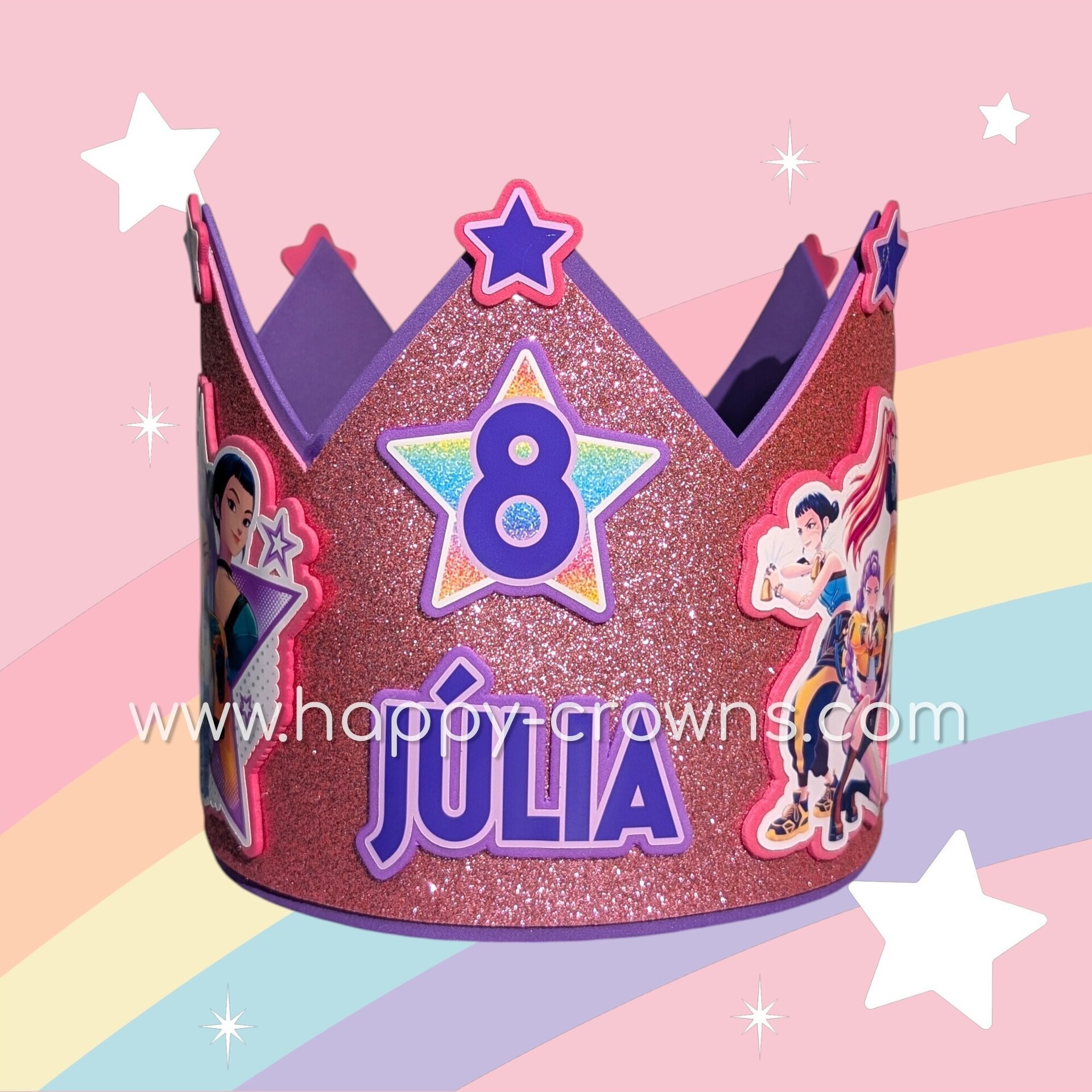 Corona de cumpleaños Huntrix K-Pop personalizada - 2