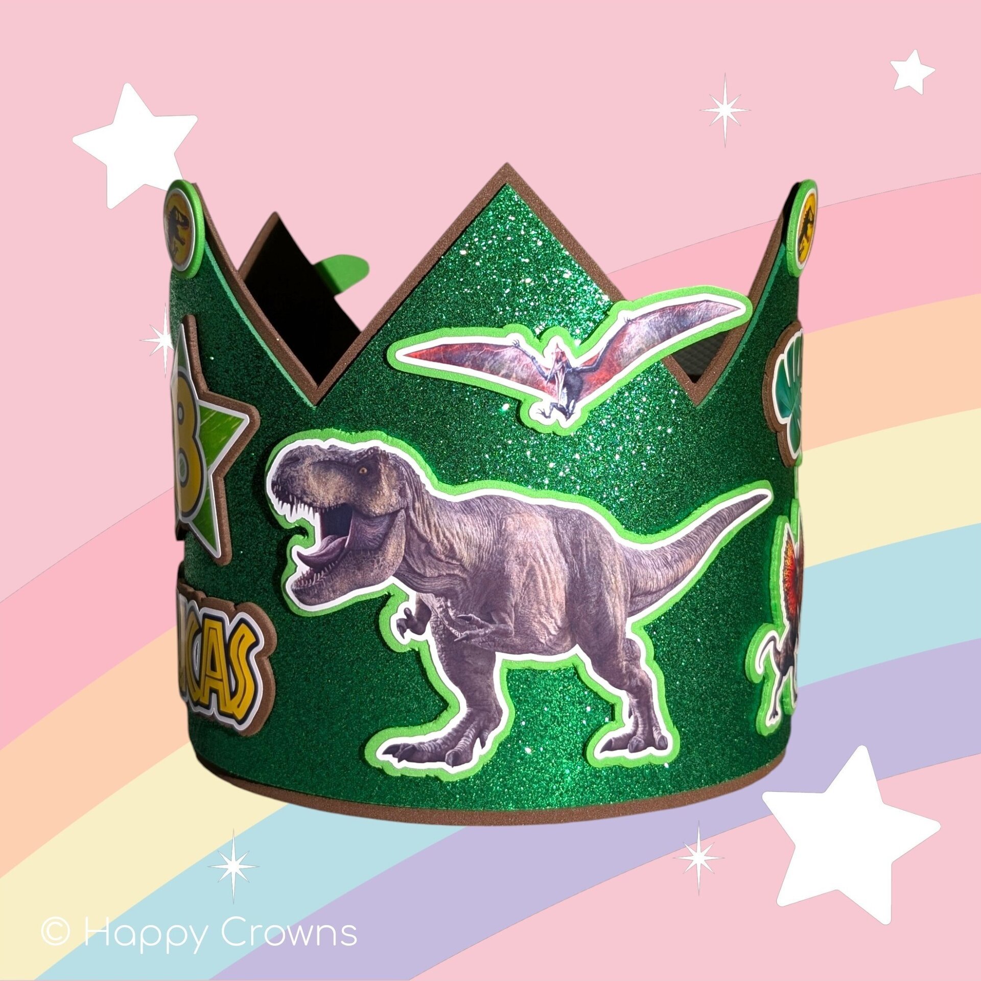 Corona de cumpleaños Jurassic World personalizada - 4