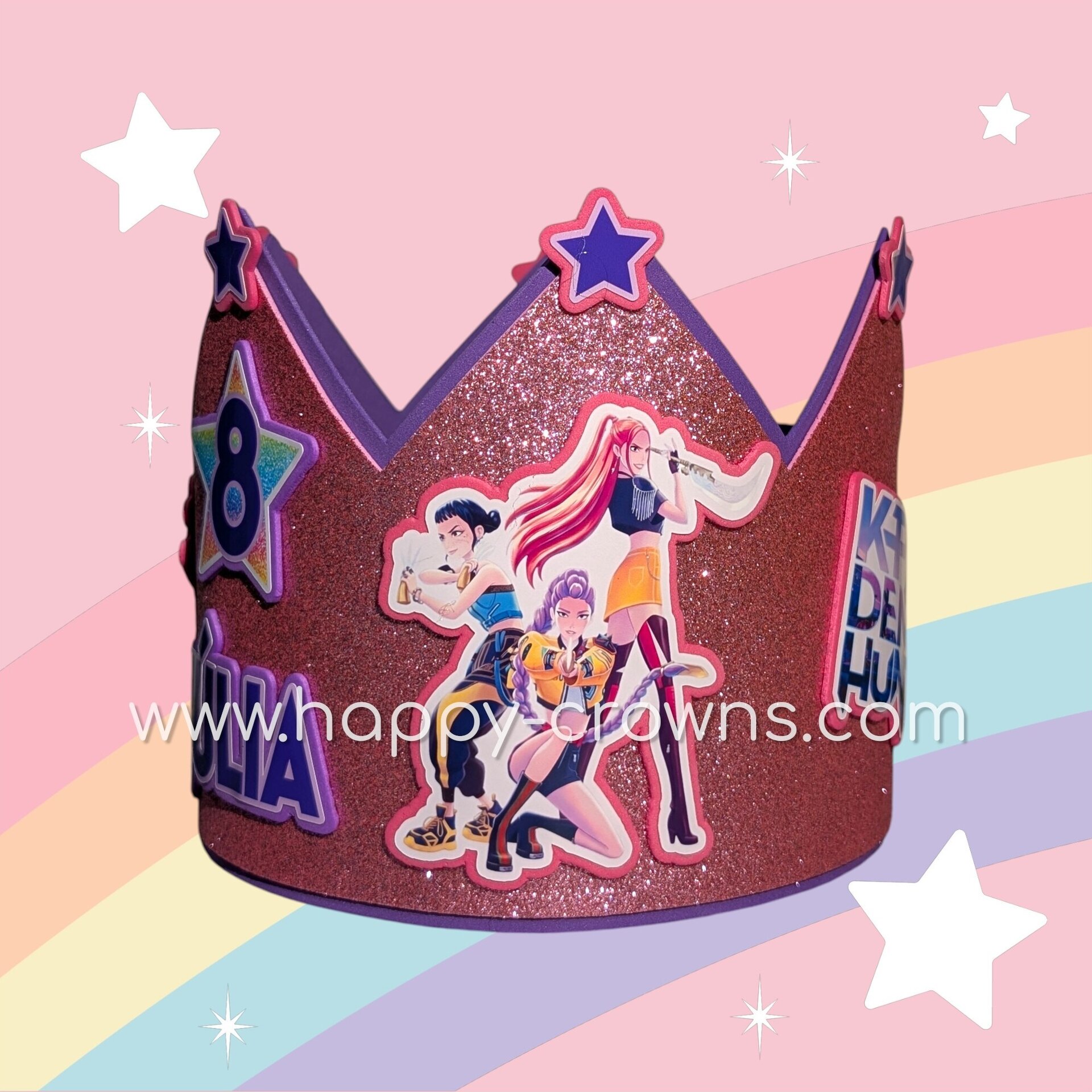 Corona de cumpleaños Huntrix K-Pop personalizada - 4