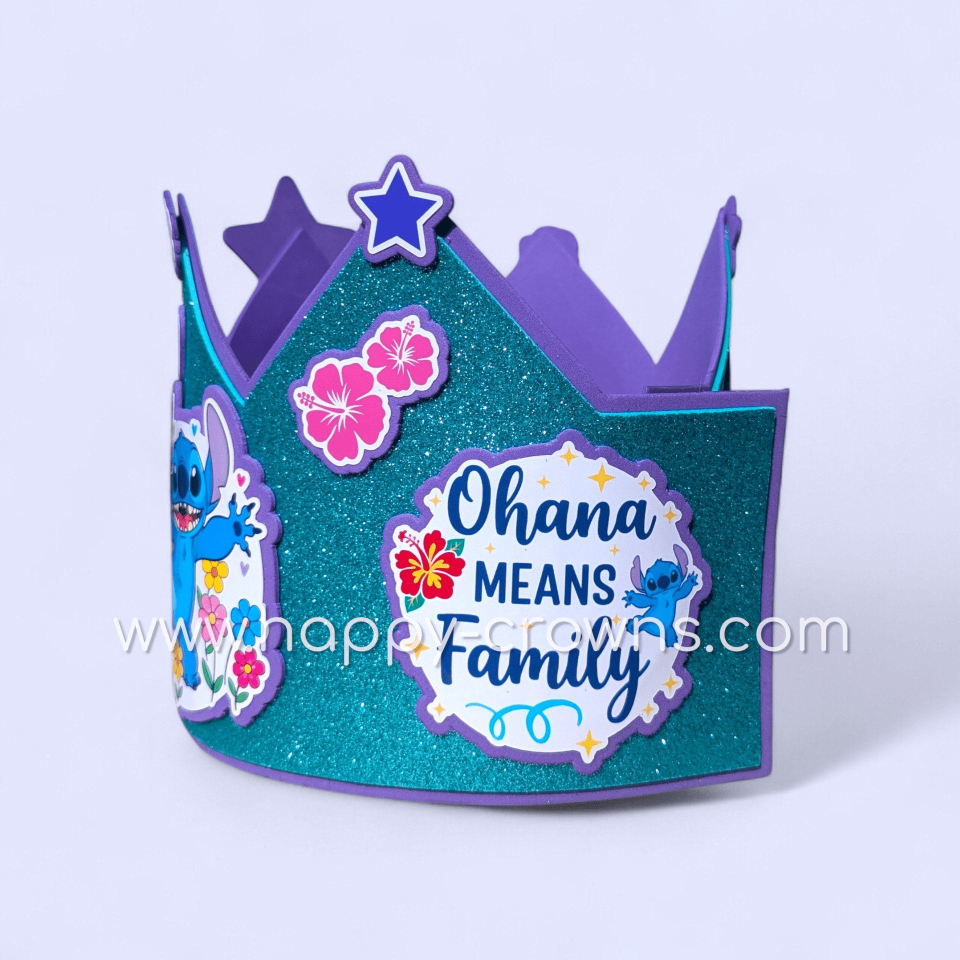 Corona de cumpleaños Stitch y Angel personalizada - 4