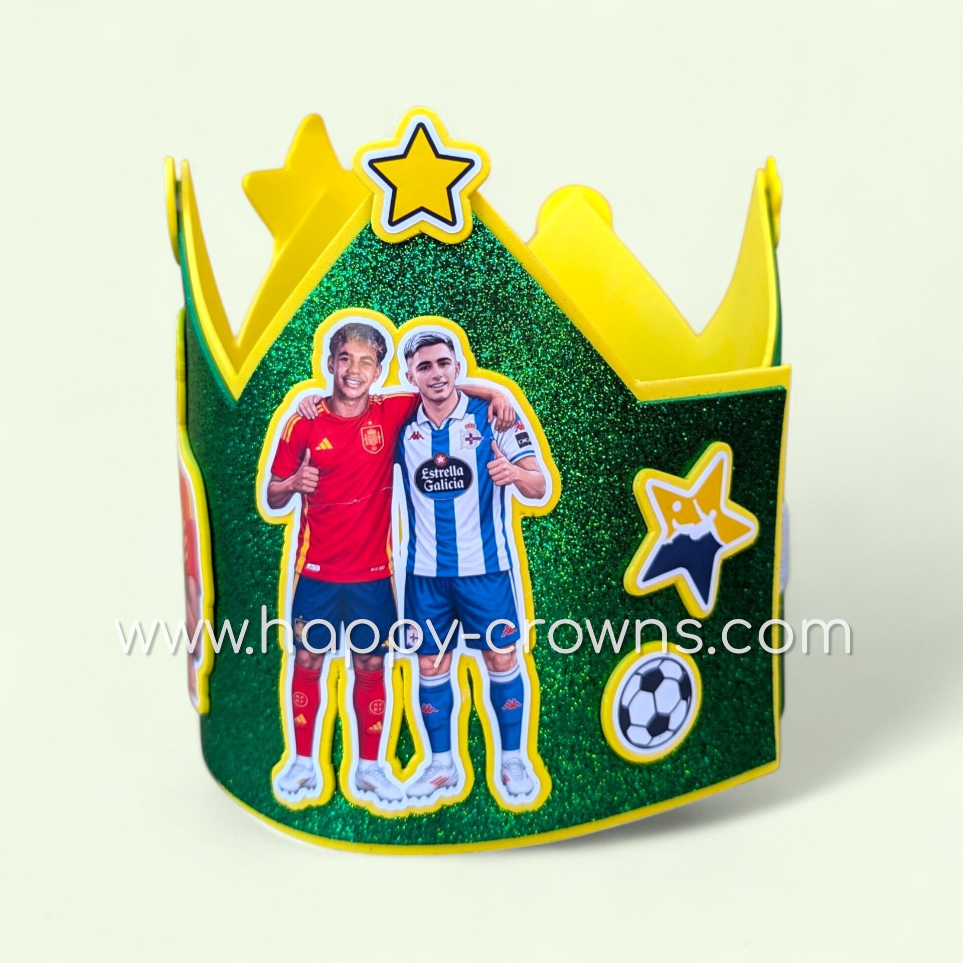 Corona de cumpleaños Fútbol personalizada - 4