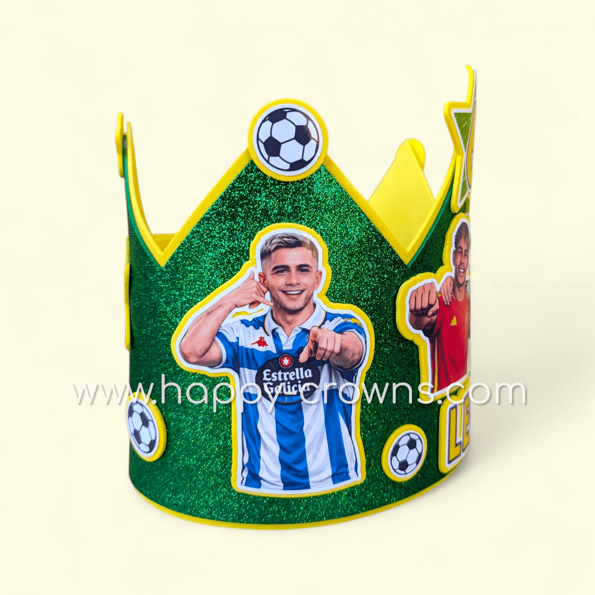 Corona de cumpleaños Fútbol personalizada - 3