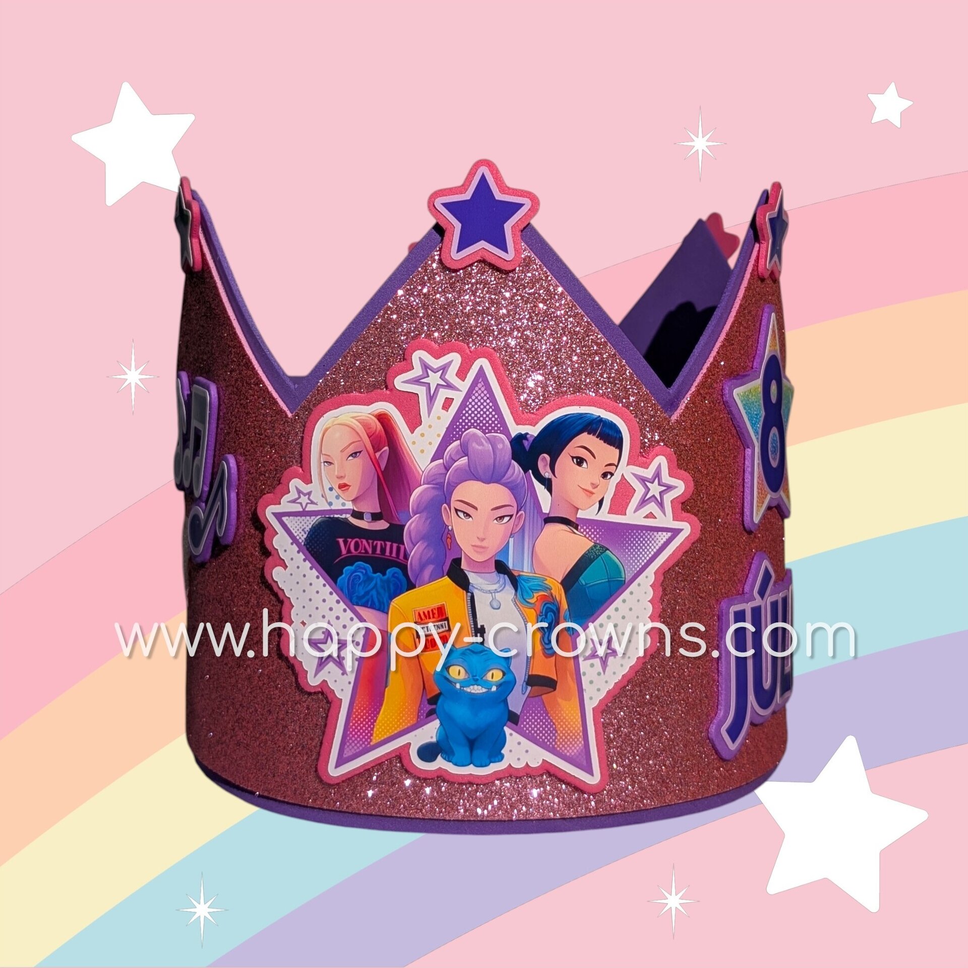 Corona de cumpleaños Huntrix K-Pop personalizada - 3