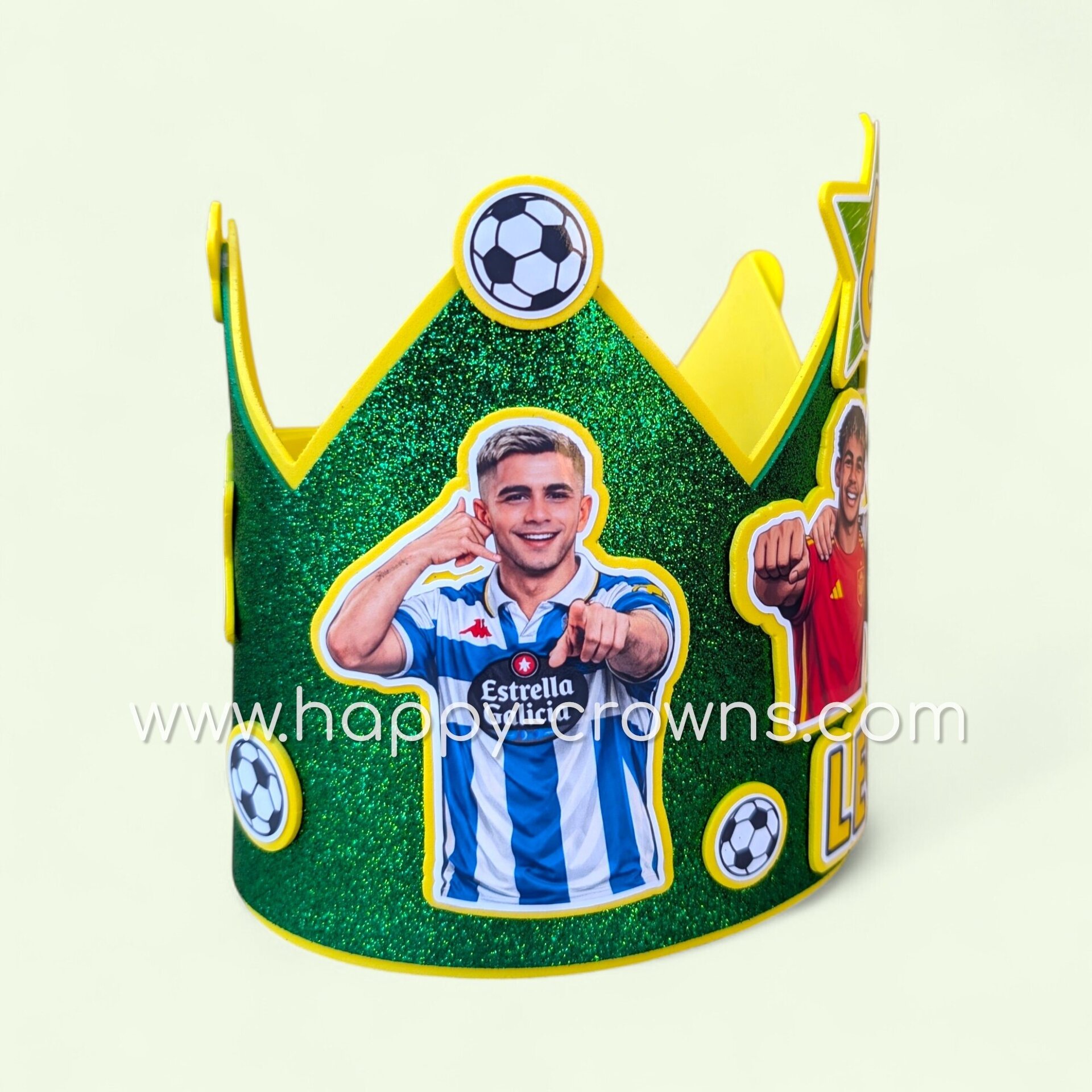 Corona de cumpleaños Fútbol personalizada - 3